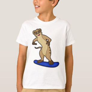 T-shirt Meerkat en Snowboard avec Snowboard