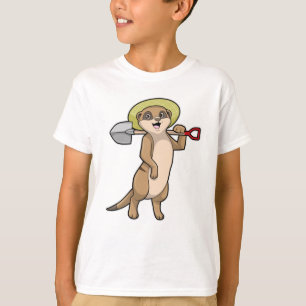 T-shirt Meerkat en tant que fermier avec Shovel