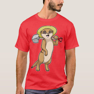 T-shirt Meerkat en tant que fermier avec Shovel