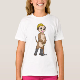 T-shirt Meerkat en tant que mineur avec Pickaxe