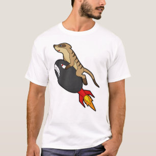 T-shirt Meerkat en vol avec fusée