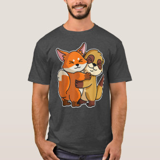 T-shirt Meerkat et Fo Cute Animaux pour femmes Animal Hugg