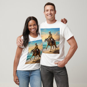 T-shirt Meerkat Jockey Sur Un Cheval Meerkat,