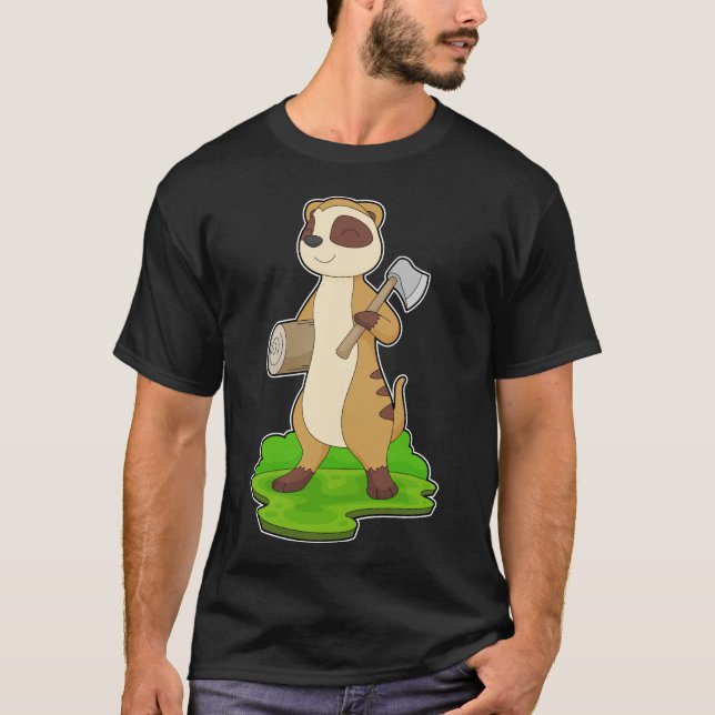 T-shirt Meerkat Lumberjack Ax (Devant)