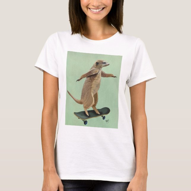 T-shirt Meerkat Sur Skateboard 3 (Devant)