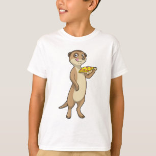 T-shirt Meerkat with pizza