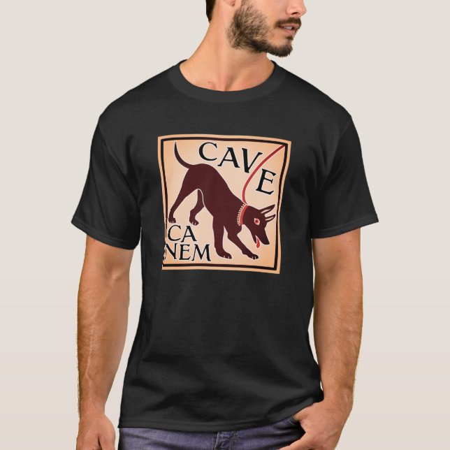 T-shirt Méfiez-vous du chien "Cave Canem" Image gréco-roma (Devant)