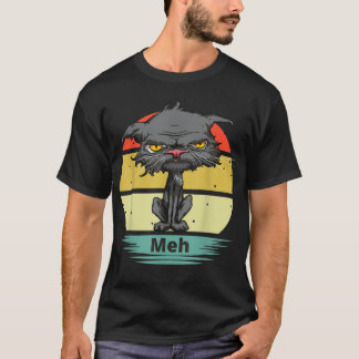 T-shirt Meh Chat Funny Bored Chat Avec Amoureux des chats