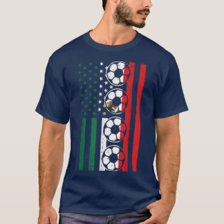 T-shirt Meican American Flag Soccer Cinco De Mayo Sports M