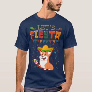 T-shirt Meican Cinco De Mayo Fiesta Fêtons Corgi 