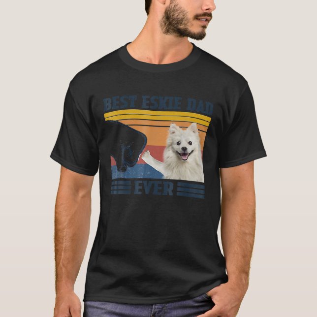 T-shirt Meilleur Américain Eskimo Chien Papa Jamais Amoure (Devant)