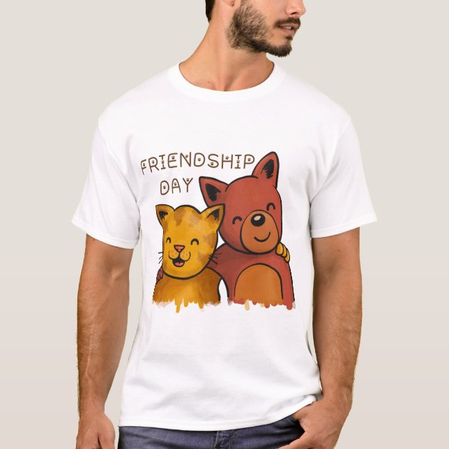 T-shirt Meilleur ami chien et chat (Devant)