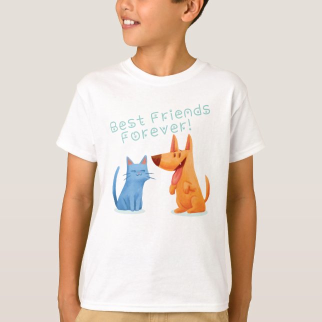 T-shirt Meilleur ami chien et chat (Devant)