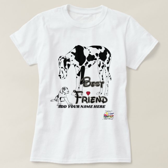T-shirt Meilleur ami de great dane (Design devant)
