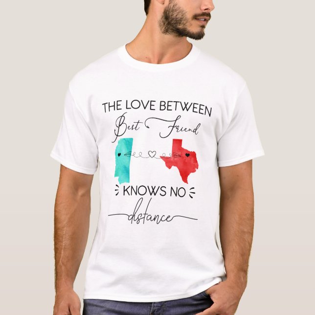 T-shirt Meilleur Ami Long Distance État, Tous les États (Devant)