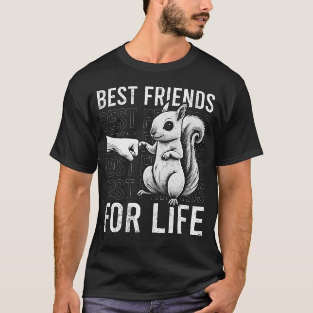 T-shirt Meilleur Ami Pour La Vie Poing Bumping Écureuil (Devant)