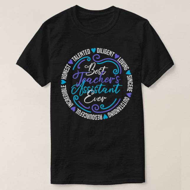 T-shirt Meilleur assistant enseignant jamais (Design devant)