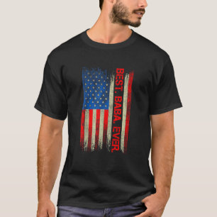 T-shirt Meilleur Baba Ever America Drapeau Pour Hommes Fêt