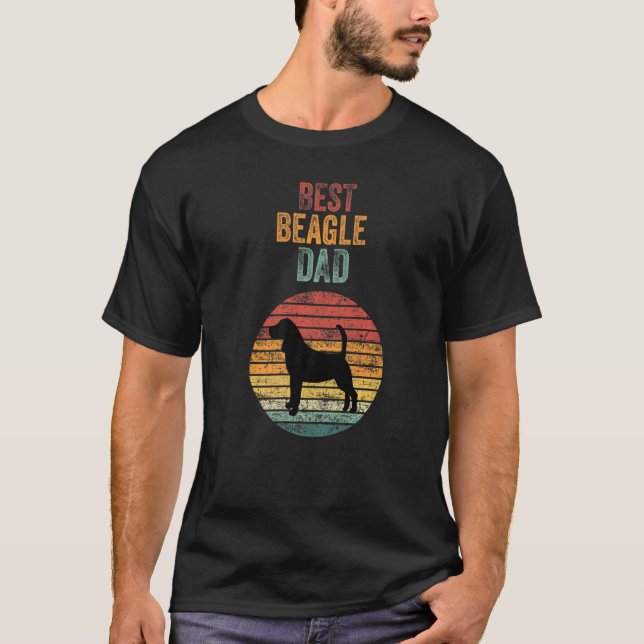 T-shirt Meilleur Beagle Papa Retro Propriétaire Chien Père (Devant)