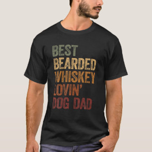 T-shirt Meilleur Beared Whiskey Lovin Chien Papa Chemise A