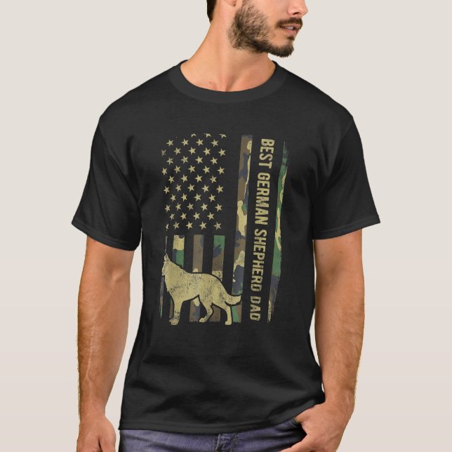 T-shirt Meilleur Berger Allemand Chien Papa Camouflage Ame (Devant)