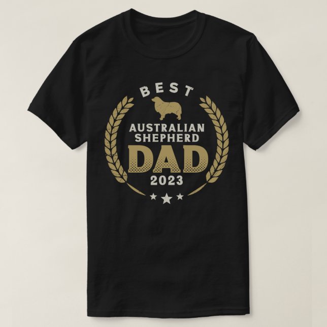 T-shirt Meilleur Berger Australien Papa 2023 mignon Chien  (Design devant)