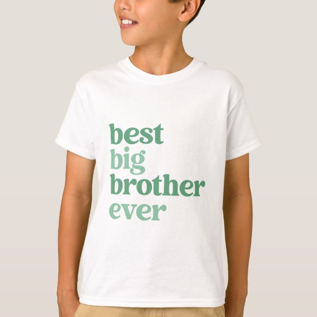 T-shirt Meilleur Big Brother toujours blanc avec Green Tex (Devant)