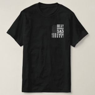 T-shirt Meilleur Bonus Papa jamais drapeau américain