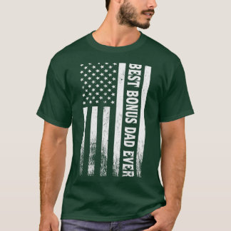 T-shirt Meilleur Bonus Papa Jamais Vintage Américain Drape
