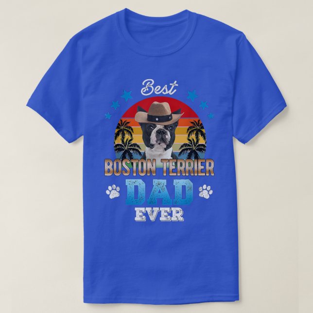 T-shirt Meilleur Boston Terrier Papa Meilleur papa Amoureu (Design devant)