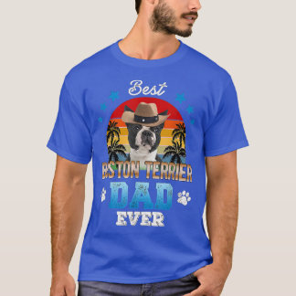 T-shirt Meilleur Boston Terrier Papa Meilleur papa Amoureu