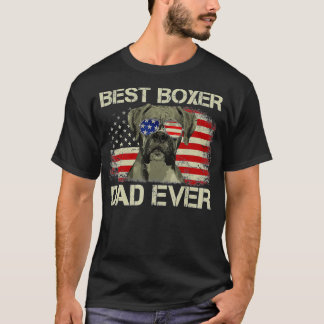 T-shirt Meilleur Boxer Papa Jamais Amoureux des chiens Dra
