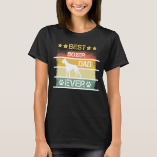 T-shirt Meilleur Boxer Papa Jamais Retro Chien Vintage