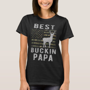 T-shirt Meilleur Bucking Papa Camouflage Drapeau Américain