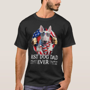 T-shirt Meilleur Bull Terrier Papa Jamais Drapeau Américai