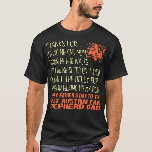 T-shirt Meilleur cadeau de Fête des pères de berger austra (Devant)
