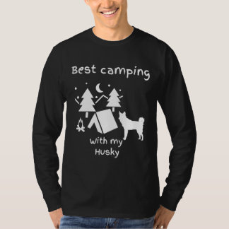 T-shirt Meilleur Camping Avec Mes Propriétaires Husky Camp