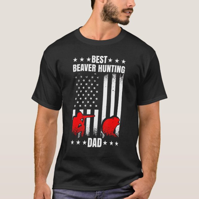 T-shirt Meilleur Castor Chasse Papa Beaver Dit (Devant)