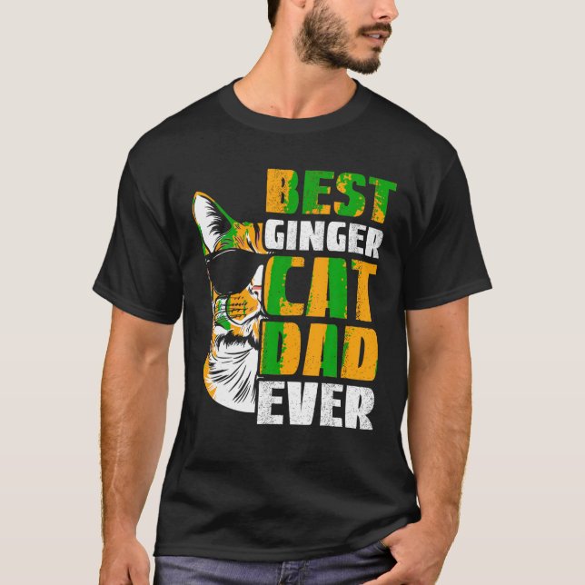 T-shirt Meilleur Chat de Gingembre Papa Jamais Amoureux de (Devant)