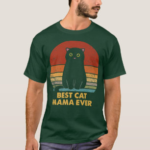 T-shirt Meilleur Chat Mama Jamais Retro Distressed Cute Ch