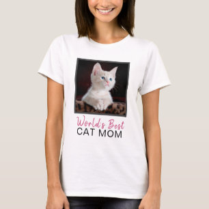 T-shirt Meilleur Chat maman Carré du monde Photo de chat