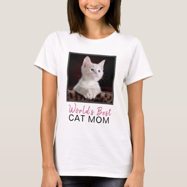 T-shirt Meilleur Chat maman Carré du monde Photo de chat (Devant)