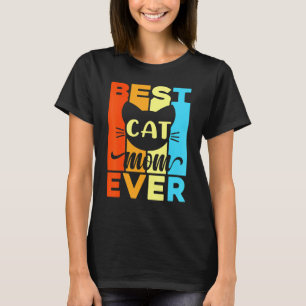 T-shirt Meilleur Chat Maman Jamais Avec Retro Vintage Pour