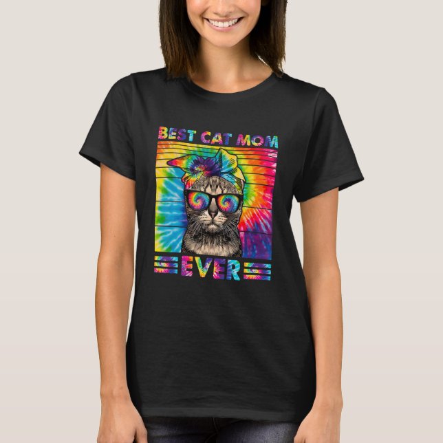 T-shirt Meilleur Chat Maman Jouer à la teinture Chat Fête  (Devant)