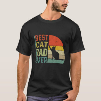 T-shirt Meilleur Chat Papa Jamais Drapeau Américain Daddy