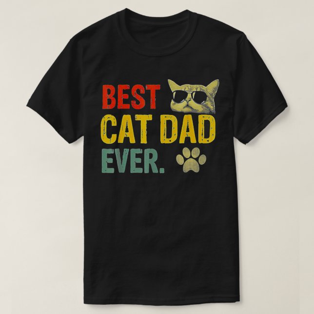 T-shirt Meilleur Chat Papa Jamais Drôle Chat Daddy Fête de (Design devant)