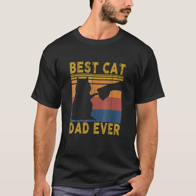 T-shirt Meilleur Chat Papa Jamais Ever Chat Papa Père Fête (Devant)