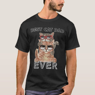T-shirt Meilleur Chat Papa Jamais Lunettes de soleil Papa