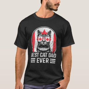 T-shirt Meilleur Chat Papa Jamais Maple Leaf Canada Fête c