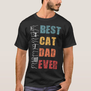 T-shirt Meilleur Chat Papa Jamais Retro Vintage Avec ma ch